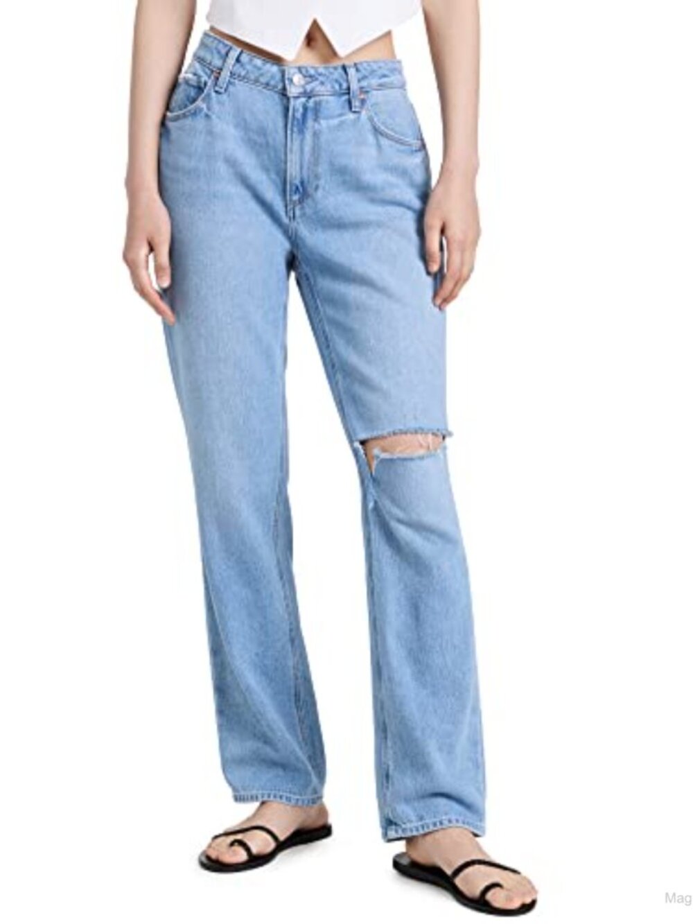 High Rise Straight Leg Slightly Slouchy Ankle Jeans 30"